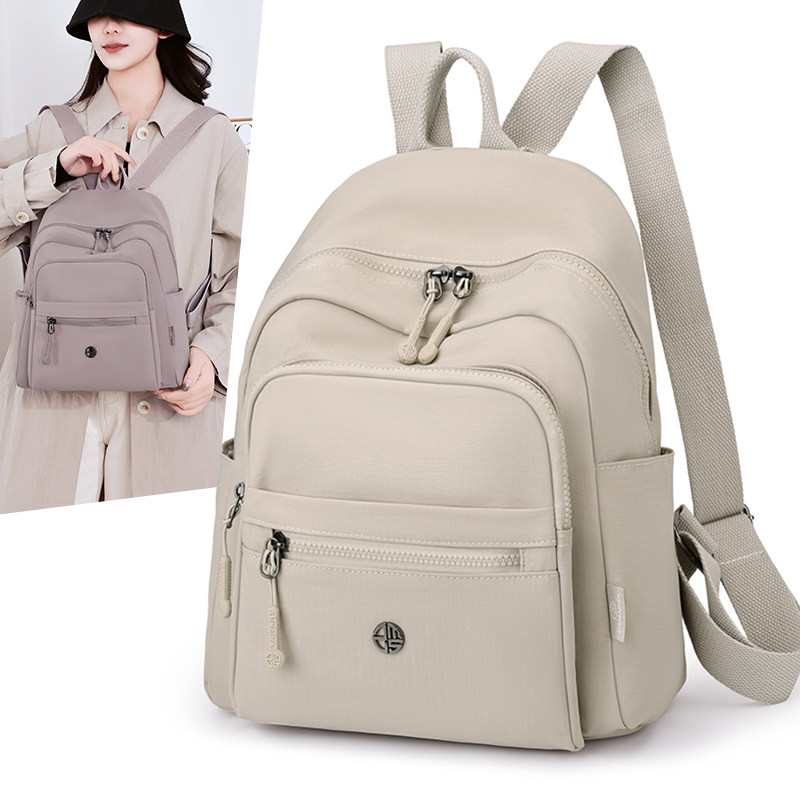 休闲风双肩包女2026新款时尚轻便大容量旅行通勤背包简约学生书包