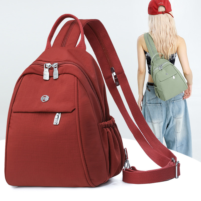 秋冬新款一包三用双肩包女简约休闲大容量可斜挎胸包旅行通勤小众