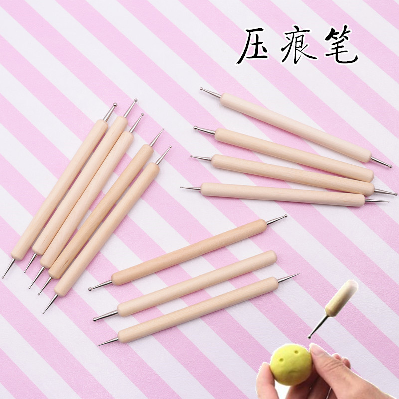 木质压痕笔 纹理笔 丸棒 石粉粘土原型 处理表面纹理 挖眼窝工具