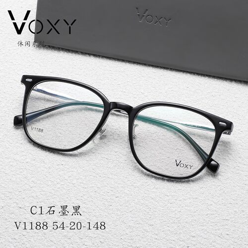 VOXY纯钛方形框大脸框眼镜时尚潮流眼镜架男修脸形男女同款V1188
