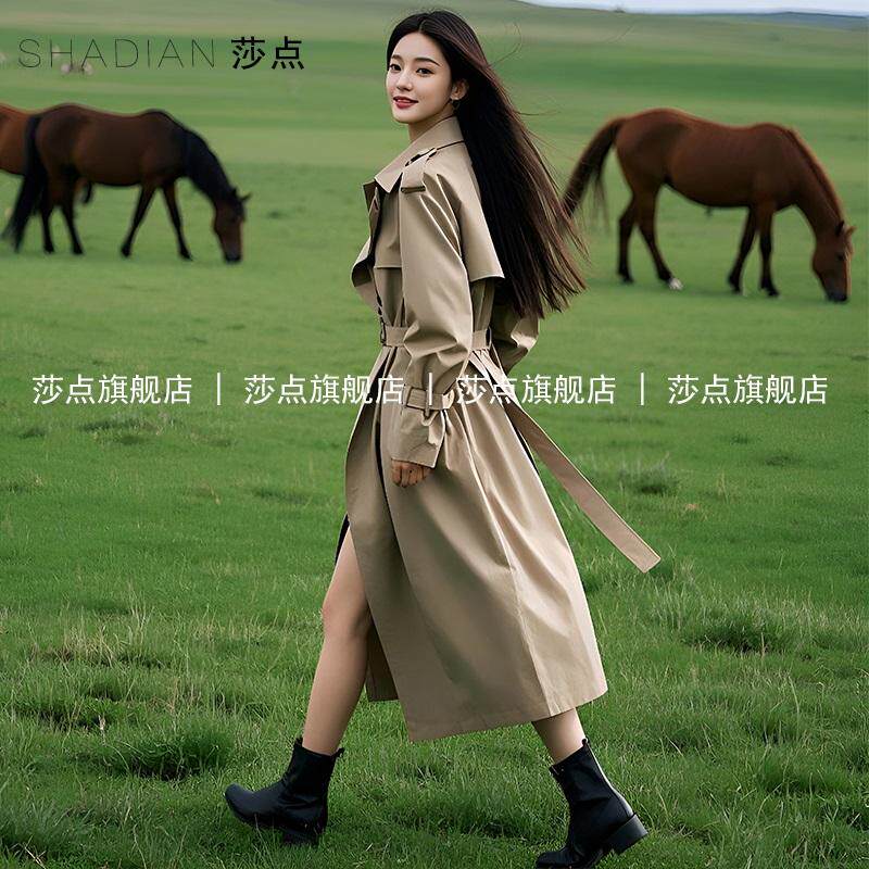 长款韩系风衣外套春新款大衣莎点