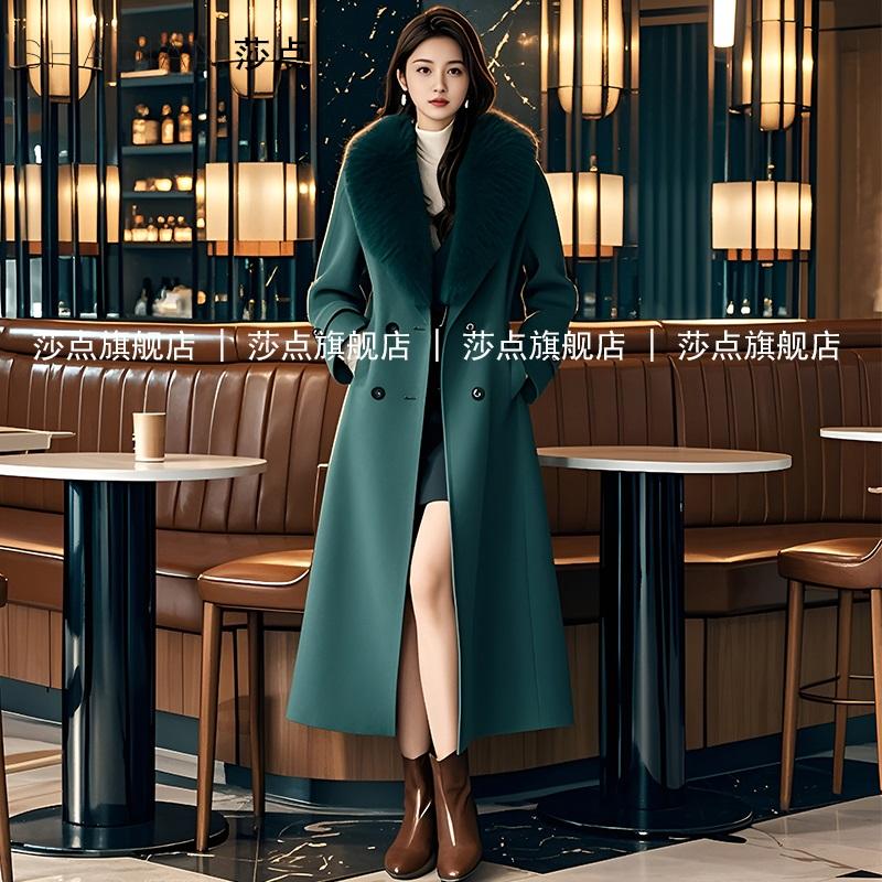 莎点高档加棉毛呢大衣贵妇呢外套