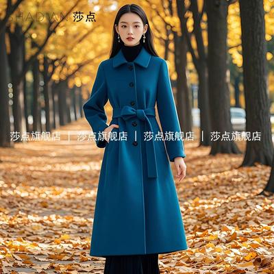 英伦风毛呢大衣中长呢子外套莎点