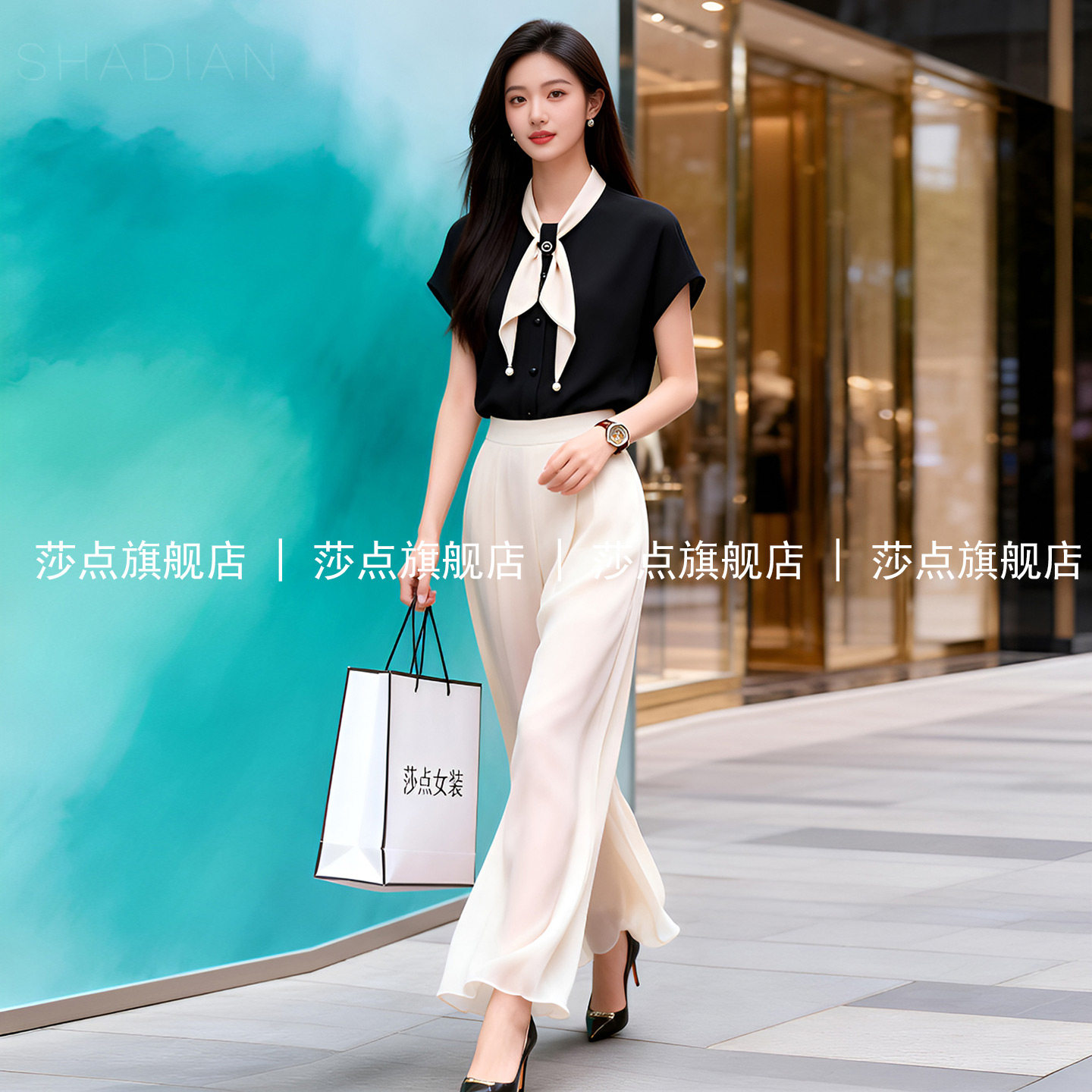 休闲阔腿裤套装女夏季短袖衬衫减龄穿搭一整套气质松弛感两件套