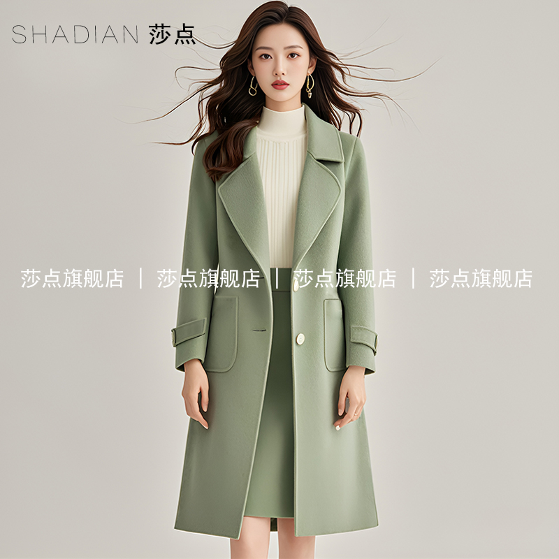 新款2024秋冬女装毛呢大衣中长款今年流行百搭呢子外套西装领外搭
