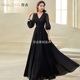 黑色晚礼服高级感2026新款 气质收腰显瘦赫本风小黑裙长款 连衣裙