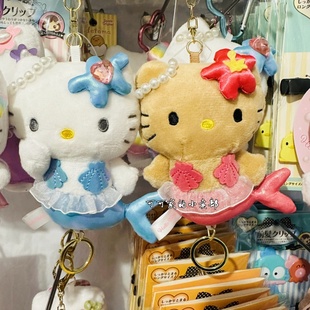 日本三麗鷗NIC hellokitty美人魚掛件sanrio黑皮泳衣鑰匙扣可伸縮