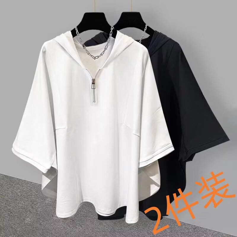 蝙蝠袖小众设计感短袖t恤夏季潮