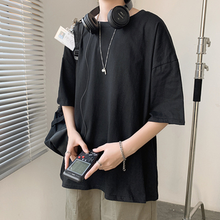 情侣百搭纯色ins短袖 t恤男短袖 宽松大码 新款 tee 圆领潮牌2020夏季