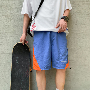 工装短裤男士潮宽松chic港风ins网红五分裤子休闲运动速干5分马裤