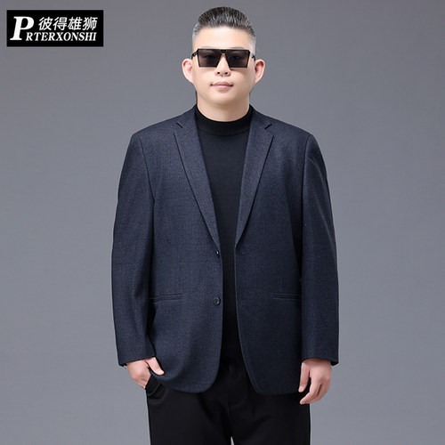 大码春秋宽松便服西装