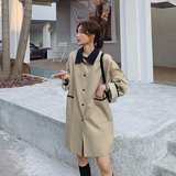 现货个性拼接休闲中长款风衣273-2223P145控208，女装风衣，浙宝273