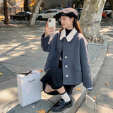 新款双面羊绒80毛小短款273230P235控价358，女装毛呢外套，浙宝273