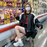 红色娃娃领连衣裙女2025春夏新款大码宽松甜美小个子百褶衬衫裙子，女装皮衣，浙宝273