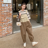 现货2023年夏季新款撞色背带裤2732314P105K158，女装运动套装，浙宝273