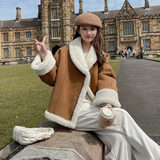 新款麂皮绒皮毛一体羊羔毛2738305P185控298，女装皮草，浙宝273