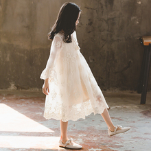 蕾丝裙子小女孩公主裙礼服洋气 2019中大童长袖 女童连衣裙秋装 新款