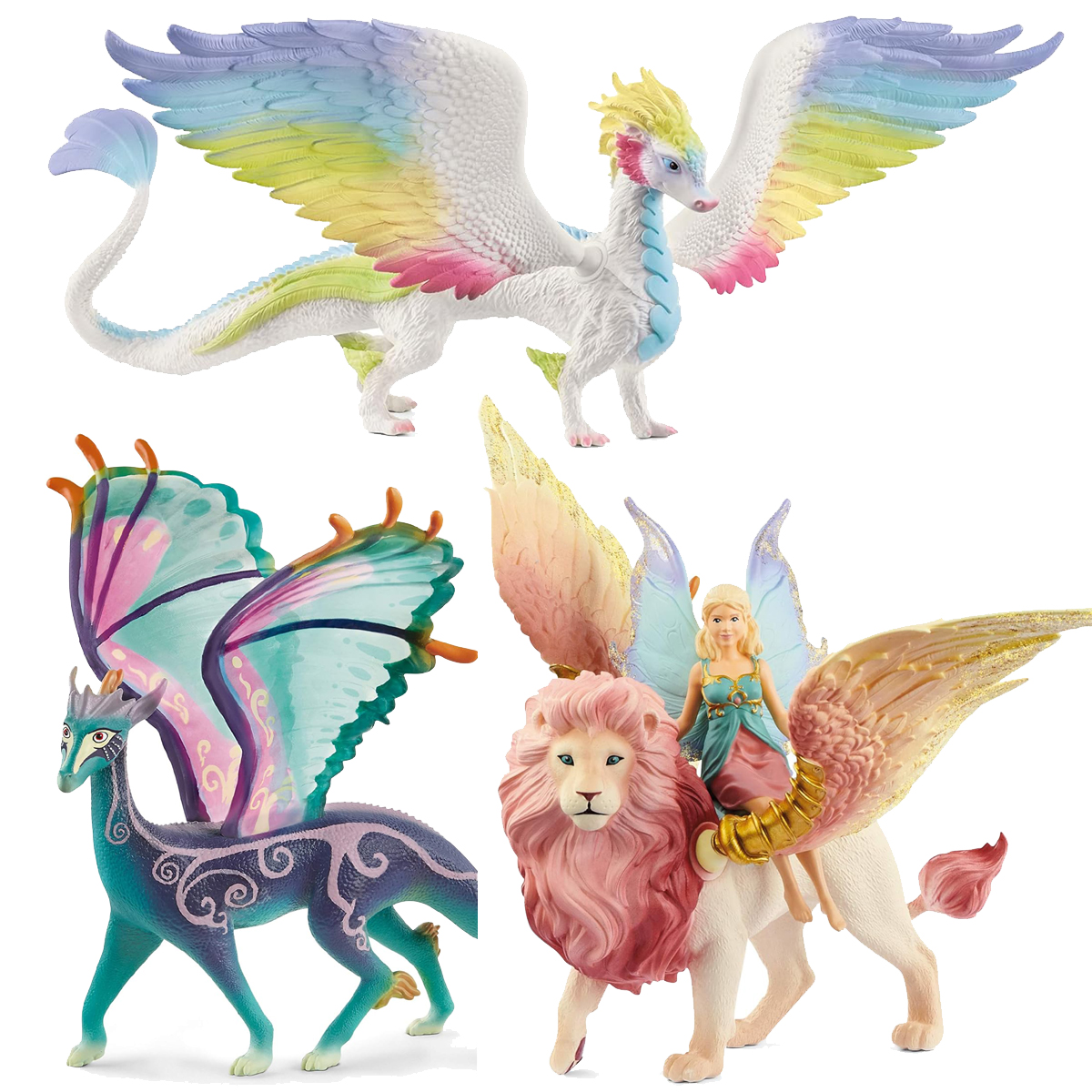 思乐schleich实心动物模型独角兽精灵彩虹马神话狮子 送女孩礼物