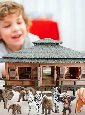 Schleich德国思乐野生猛兽动物玩具医院娃娃屋积木送儿童生日礼物