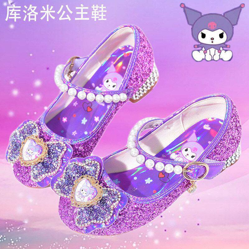 紫色小女孩高跟鞋库洛米公主鞋