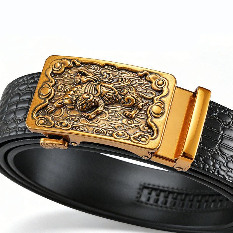 黄铜皮带卡槽扣头男士生肖龙全铜