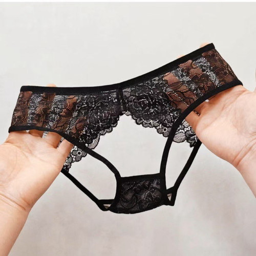 黑色性感镂空内裤女火辣