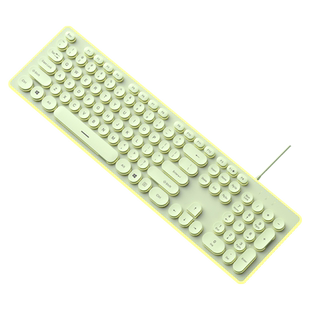 科普斯电脑键盘有线静音机械手感女生办公可爱笔记本无声鼠标套装