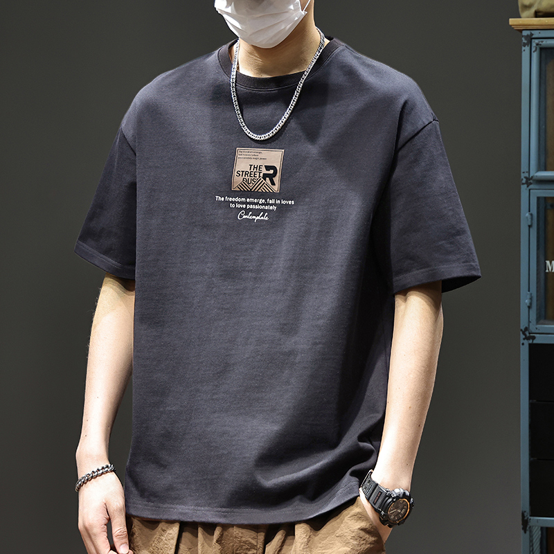 品牌高档夏季男士短袖t恤2025新款男装情侣装夏天美式高街衣服装