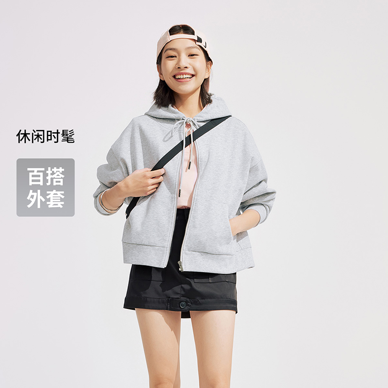 坦博尔开衫连帽外套女款新款春秋卫衣百搭美式小个子短款卫衣女潮