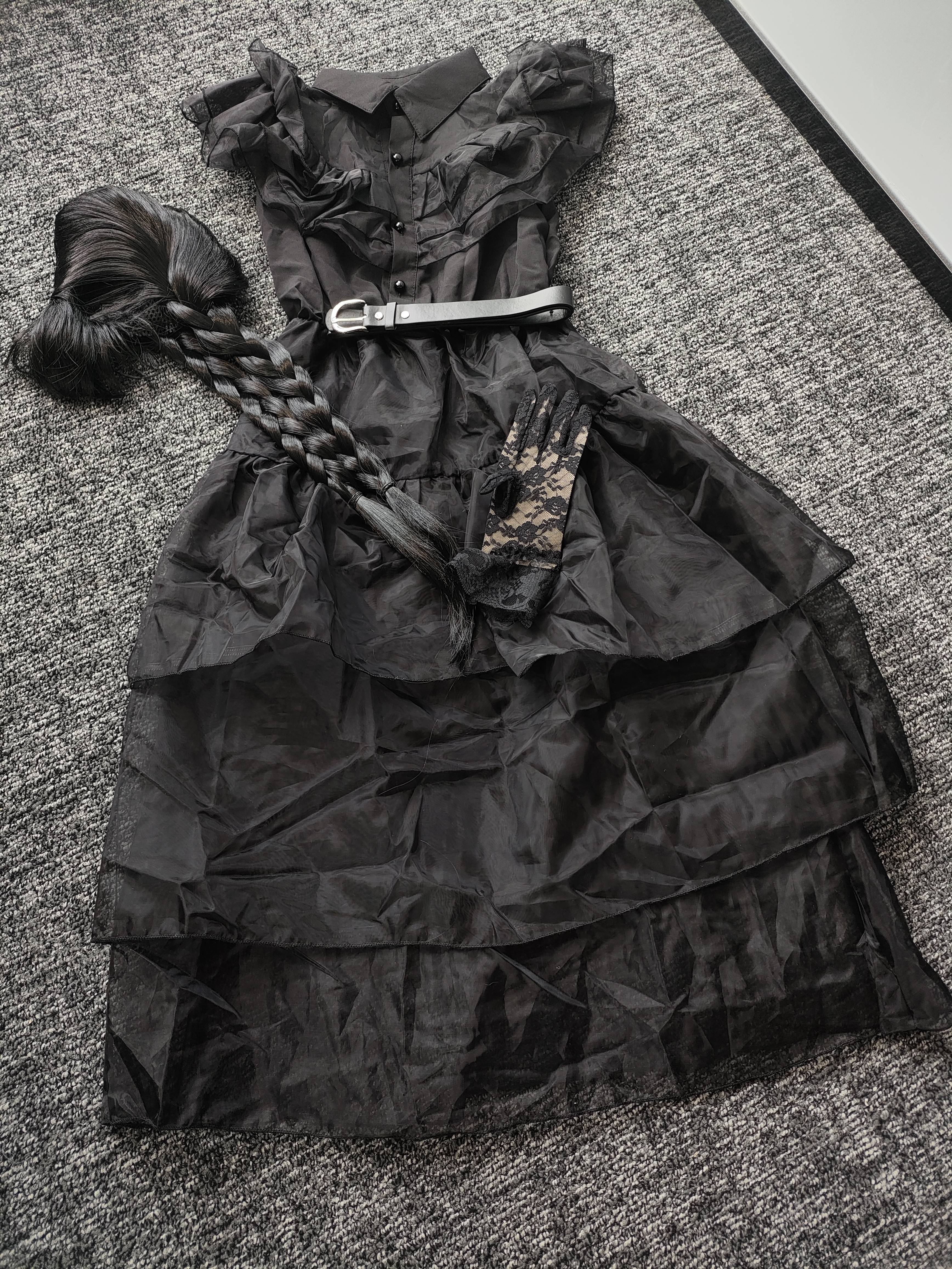 代购亚当斯黑色连衣裙cosplay服