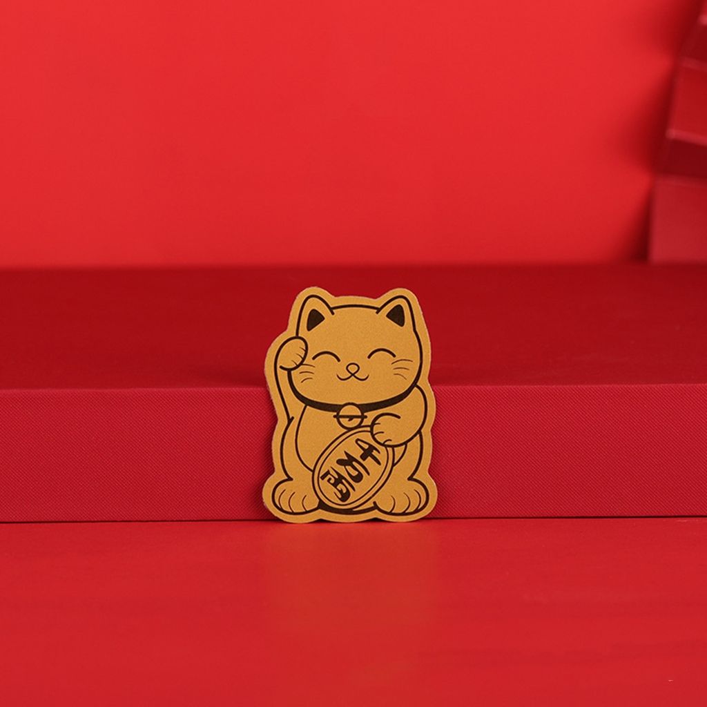 招财猫手机贴福气防辐射开运恭喜发财吉祥物土豪金卡通新款