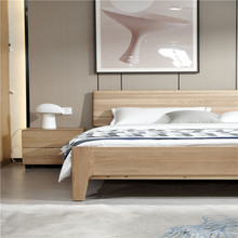 主材白蜡木全实木床北欧可选高箱储物气压床1.5米1.8m双人床婚床