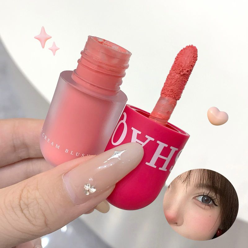 轻雾SHAQ腮红INUO自然彩妆细腻奶霜显色持久膨胀色泥裸妆胭脂平价