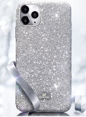 苹果16施华洛天鹅适用钻石iphone15手机壳奢华14闪钻高端全包女水钻高级感13pro手套小众满钻12保护壳轻奢女