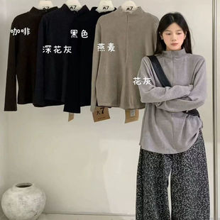 胖mm300斤大码 t恤女秋冬宽松磨毛打底上衣 休闲风立领拉链德绒长袖