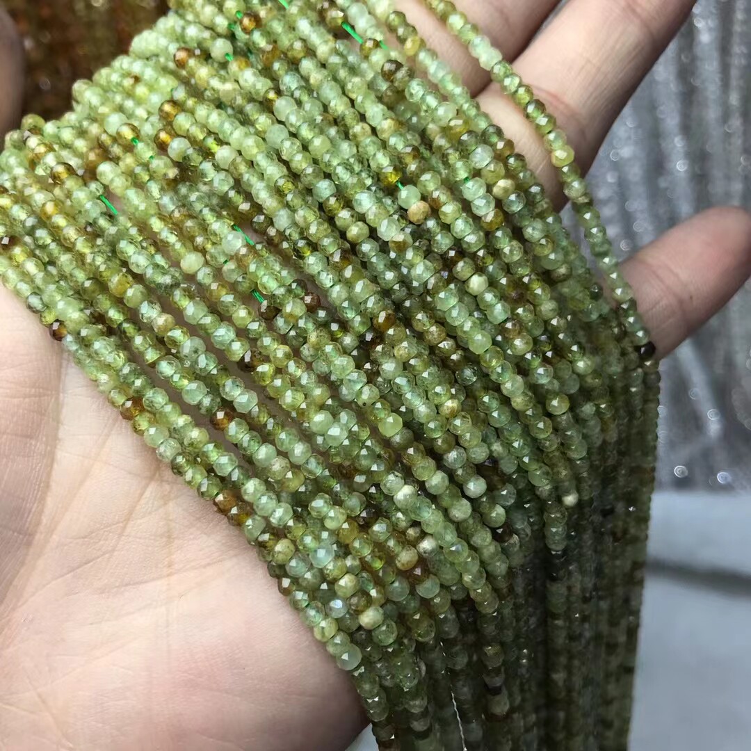 2*3MM 天然水晶 沙弗莱切角盘珠散珠 硬抛切面刻面扁珠半成品