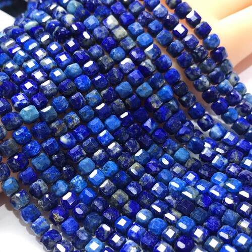 天然水晶 大颗粒青金石方糖方块刻面方形散珠半成品手链隔珠配珠