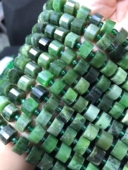 6x8MM 水晶半成品 切角隔片散珠 天然俄罗斯碧玉直角车轮珠 盘珠