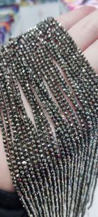 2.5MM黄金矿刻面散珠黄铜矿切面手链项链配件配珠饰品