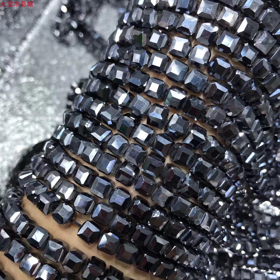 天然水晶 大颗粒太赫兹 方糖钻石面 半成品方块散珠配珠饰品