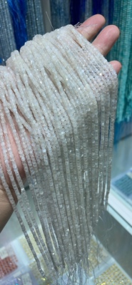 2 3MM天然水晶 白月光方糖散珠半成品方块手链项链配件配珠饰品