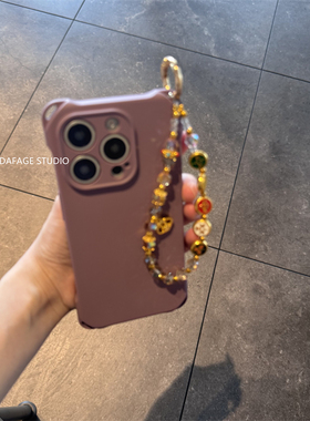 ins新中式紫色招财金属链条适用苹果14Promax手机壳13女16pro苹果15promax韩15