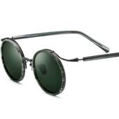 时尚 超轻韩版 圆形文艺板材墨镜深圳厂家 B钛偏光太阳镜男女款 新款