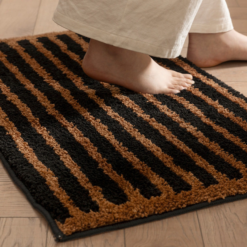 中古风线条地毯浴室卫生间防滑吸水地垫加厚卧室床边毯房间装饰垫,居家布艺,地毯,淘宝优惠券,粉丝福利购,淘宝优惠卷