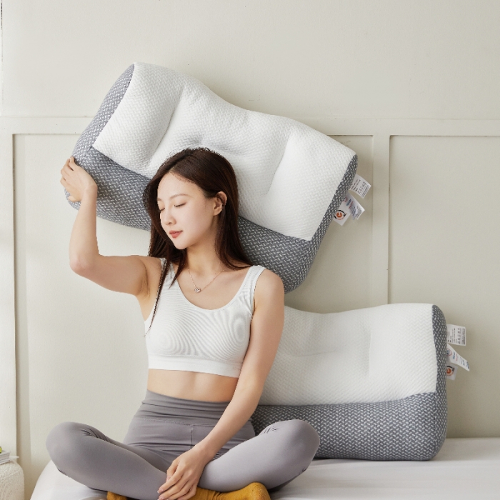 木丰家纺枕芯2023新款日式反牵引舒颈枕头家用成人护颈助眠防螨