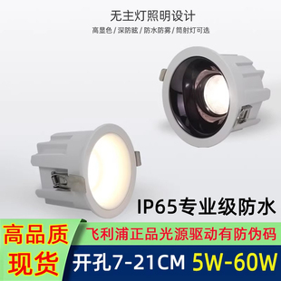 IP65防水筒灯适配飞利浦芯片嵌入式工程家用卫生间浴室30W40W射灯