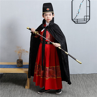 儿童汉服小男孩侠客斗篷古装 将军演出服搭配帅气古风披风男女通用