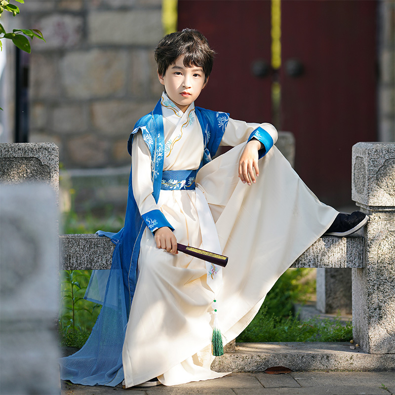 儿童汉服男童帅气武侠学生古装中国风公子少爷唐装飘逸男孩侠客服