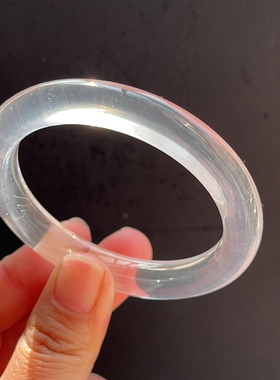 新品上架 天然奶白晶手镯女款冰种白月光手镯送女友礼物 56.7mm