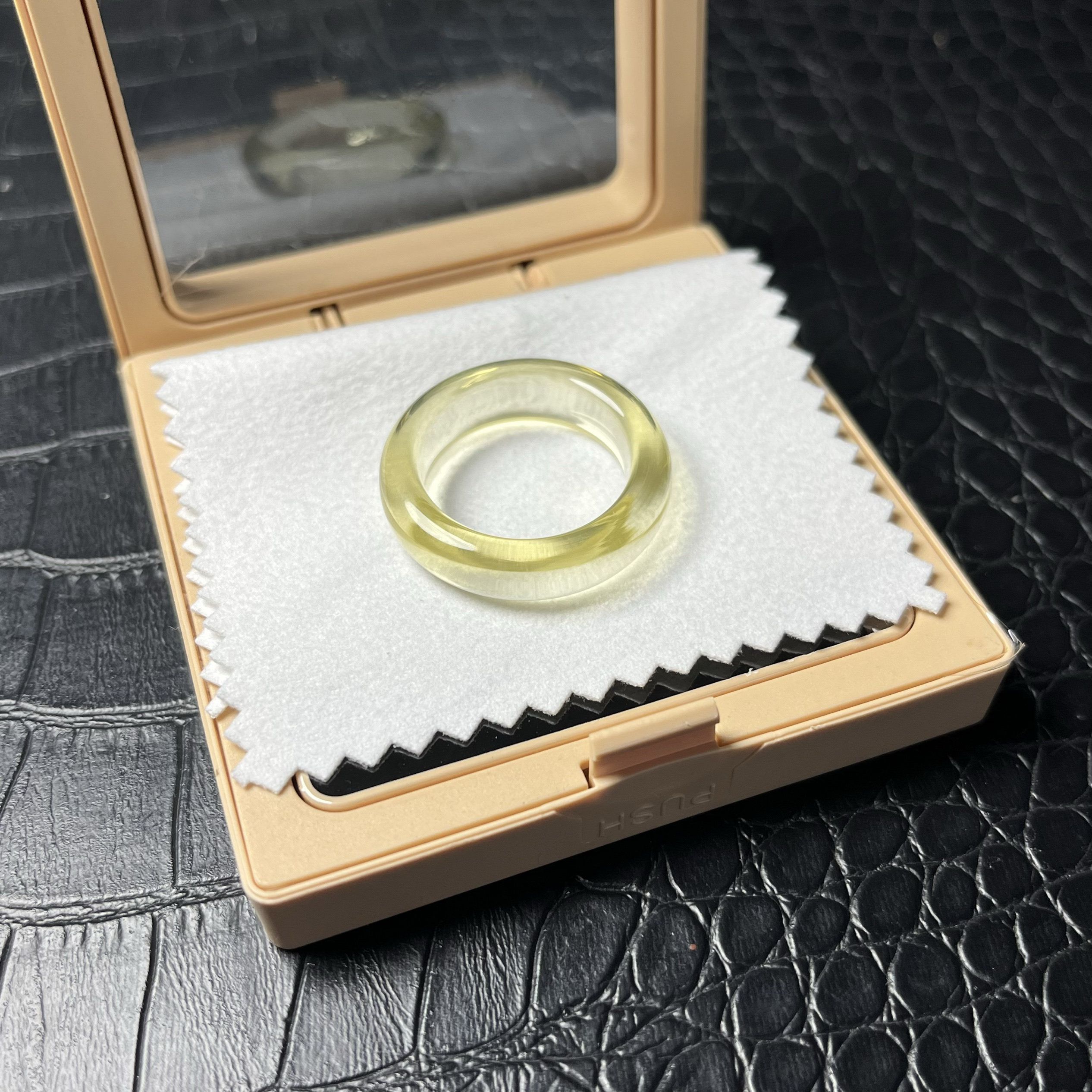新品 天然黄水晶素圈戒指 素圈指环 裸戒 未镶嵌